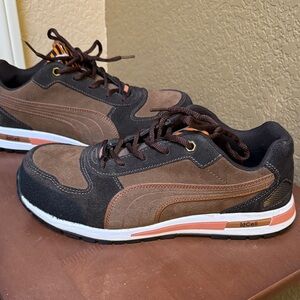 Puma Men's Black and Brown Sneakers